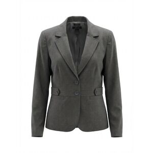 Ratio Liz Claiborne Gray Stretch Two Button Blazer Jacket Career Professional 8